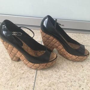 Chanel wedge sandals